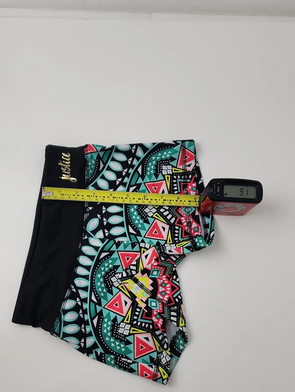 Justice Active Tribal Print Compression Shorts Black Size 8